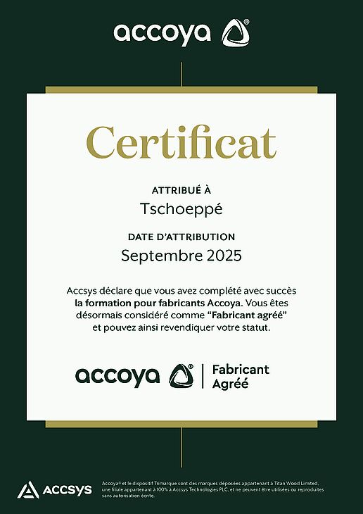 Certification Accoya - Portail alu