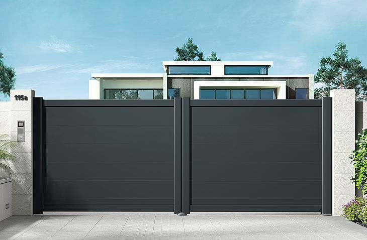 Portail lame large en aluminium